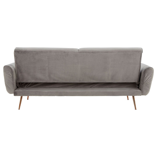 Eltanin Upholstered Velvet Sofa Bed With Gold Legs In Grey_6