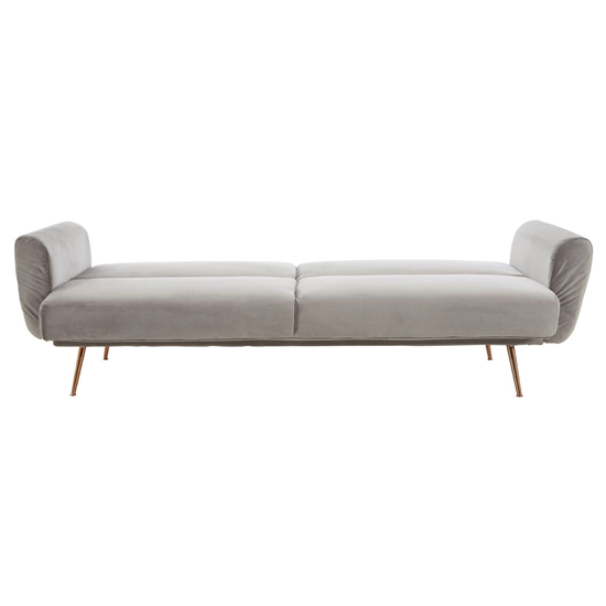 Eltanin Upholstered Velvet Sofa Bed With Gold Legs In Grey_7