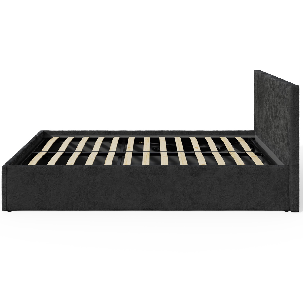 Eltham End Lift Crushed Velvet Ottoman Double Bed In Black