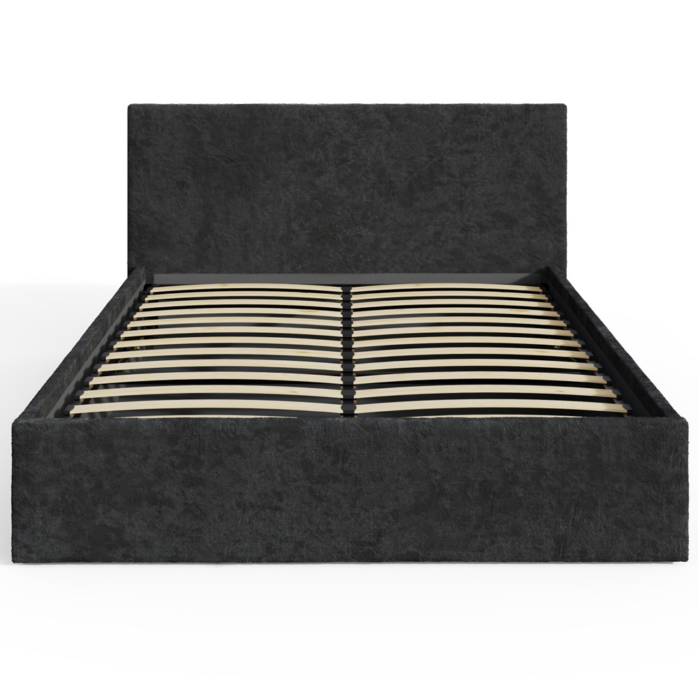 Eltham End Lift Crushed Velvet Ottoman Small Double Bed In Black