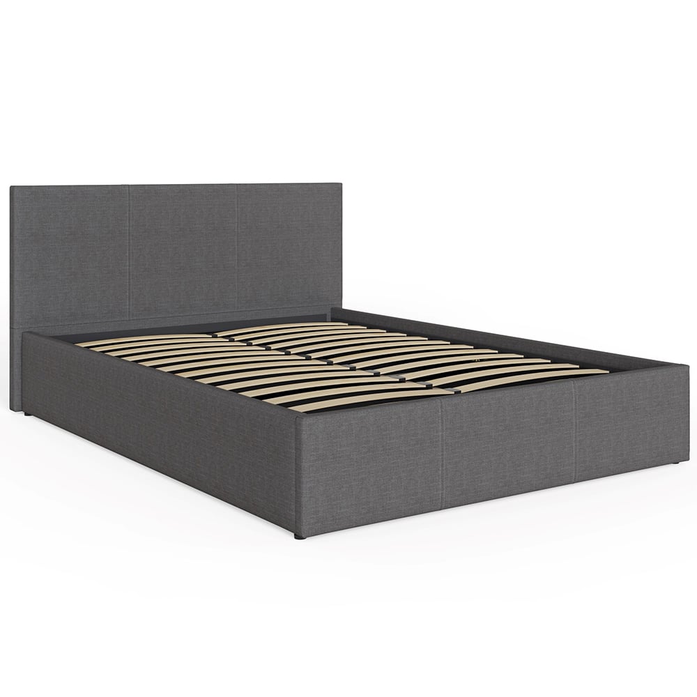 Eltham End Lift Fabric Ottoman Double Bed In Grey