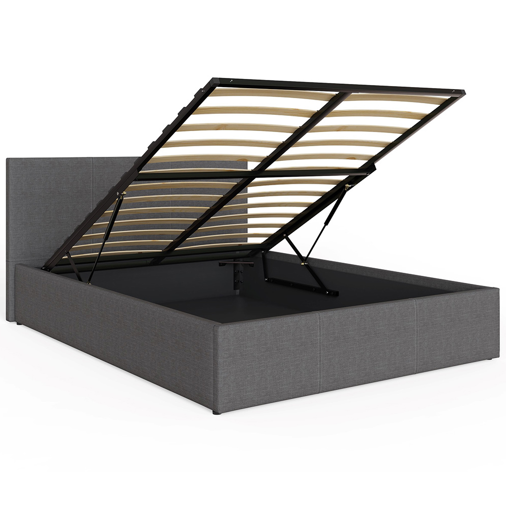 Eltham End Lift Fabric Ottoman Double Bed In Grey