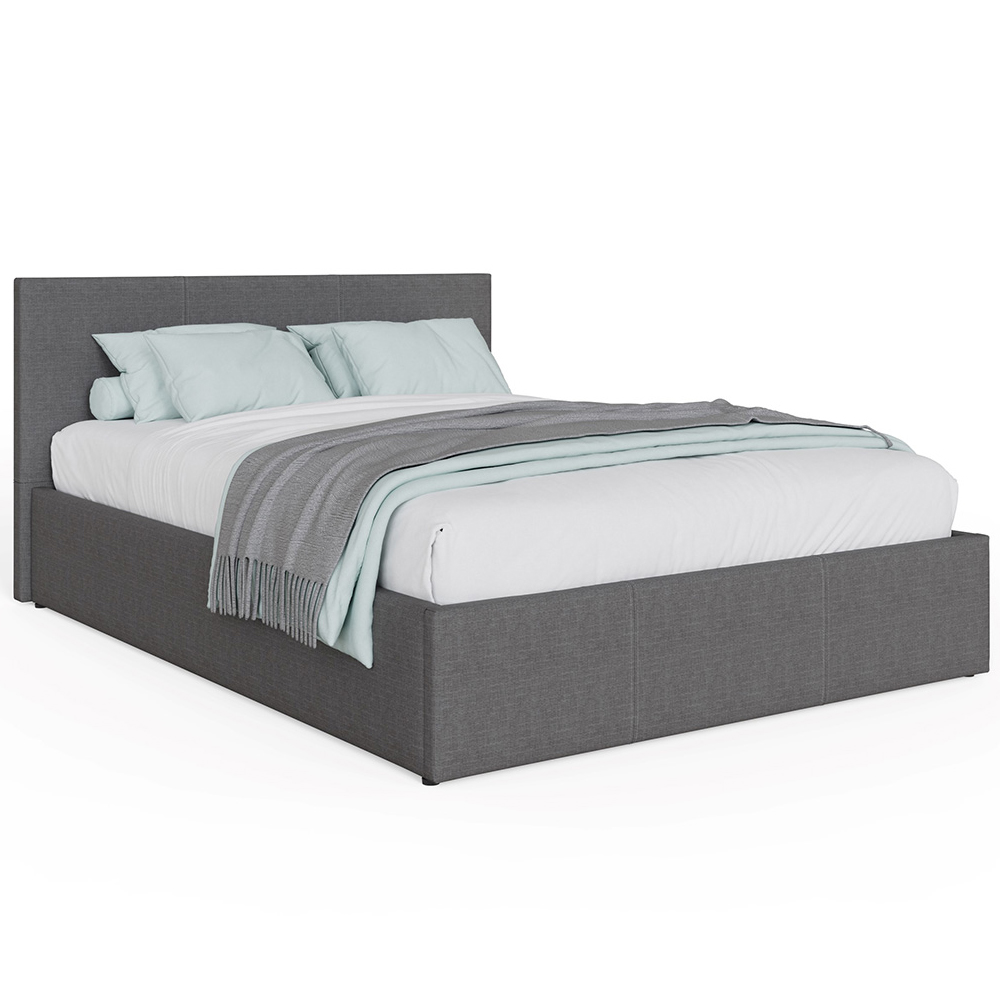 Eltham End Lift Fabric Ottoman Small Double Bed In Grey