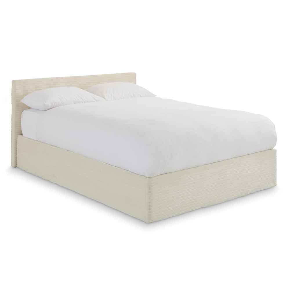 Eltham End Lift Fabric Ottoman Storage Double Bed in Cream