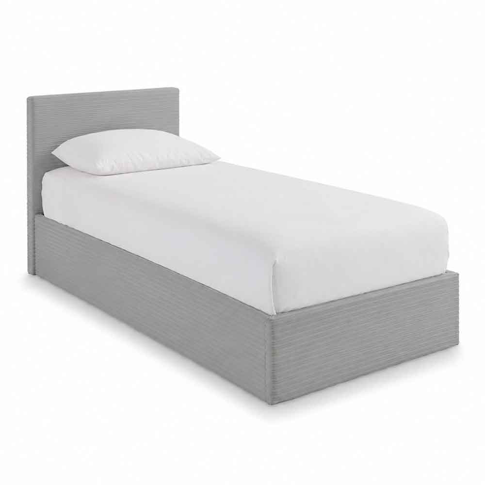 Eltham End Lift Fabric Ottoman Storage Single Bed in Grey
