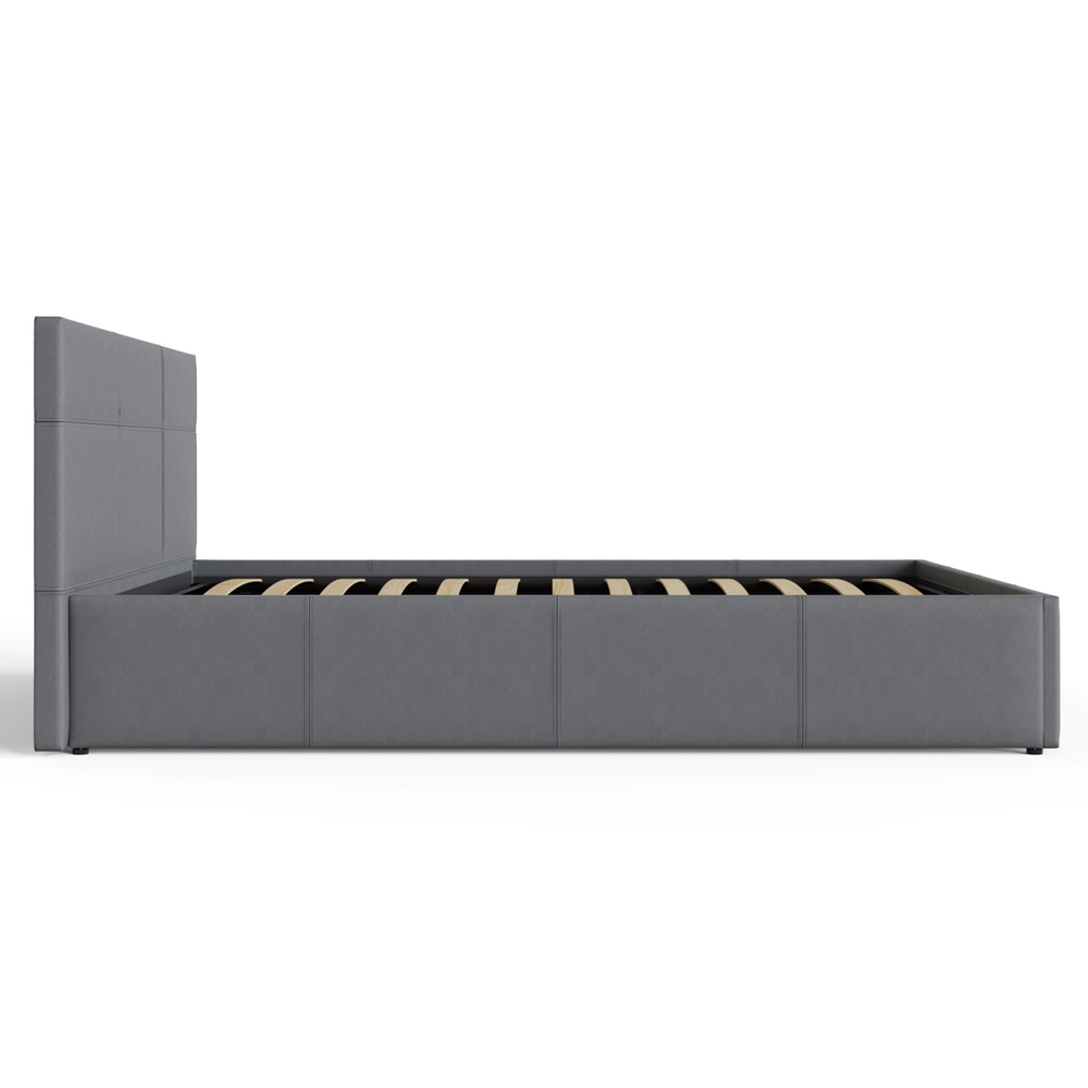 Eltham End Lift PU Leather Ottoman Small Double Bed In Grey