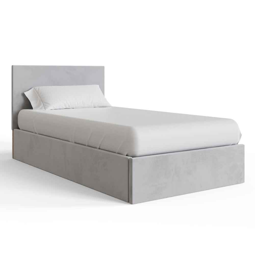 Eltham End Lift Velvet Ottoman Storage Single Bed in Charcoal Grey