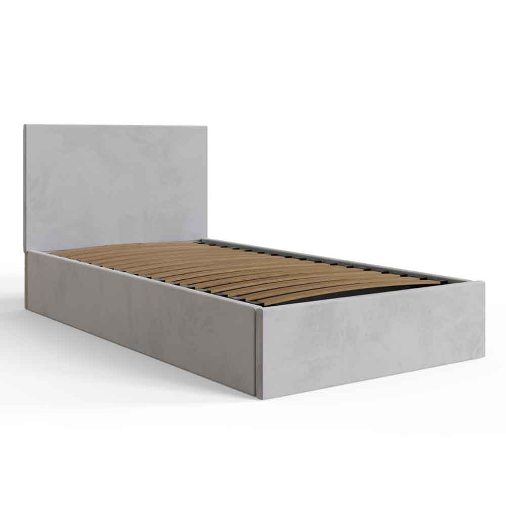Eltham End Lift Velvet Ottoman Storage Single Bed in Charcoal Grey