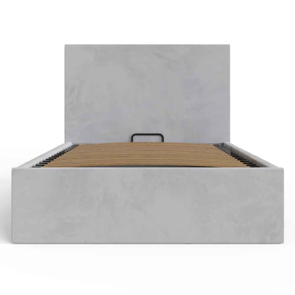 Eltham End Lift Velvet Ottoman Storage Single Bed in Charcoal Grey