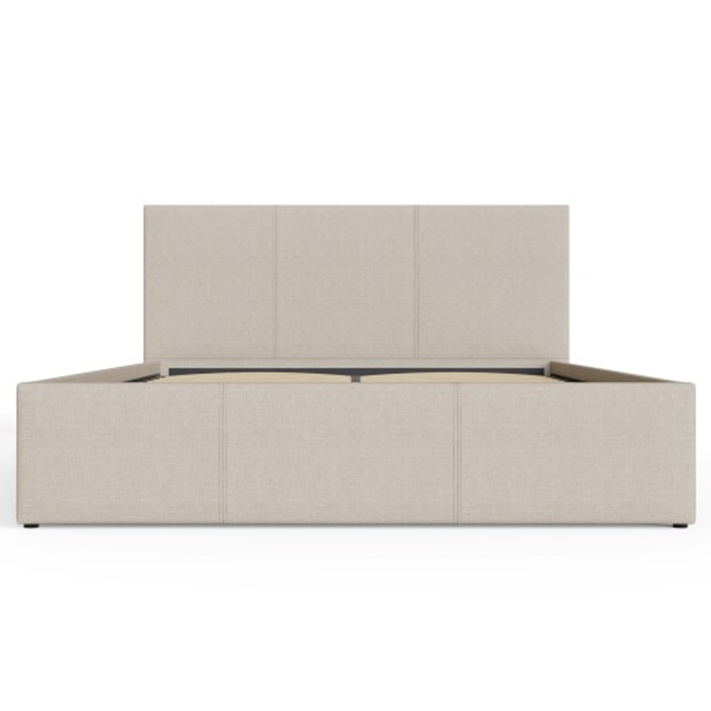 Eltham End Lift Fabric Ottoman King Size Bed In Natural