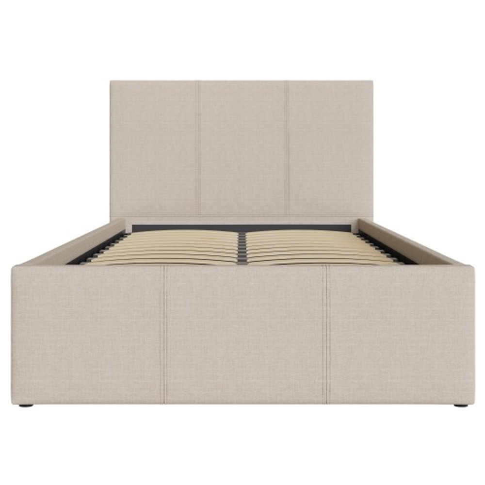 Eltham End Lift Fabric Ottoman Single Bed In Natural