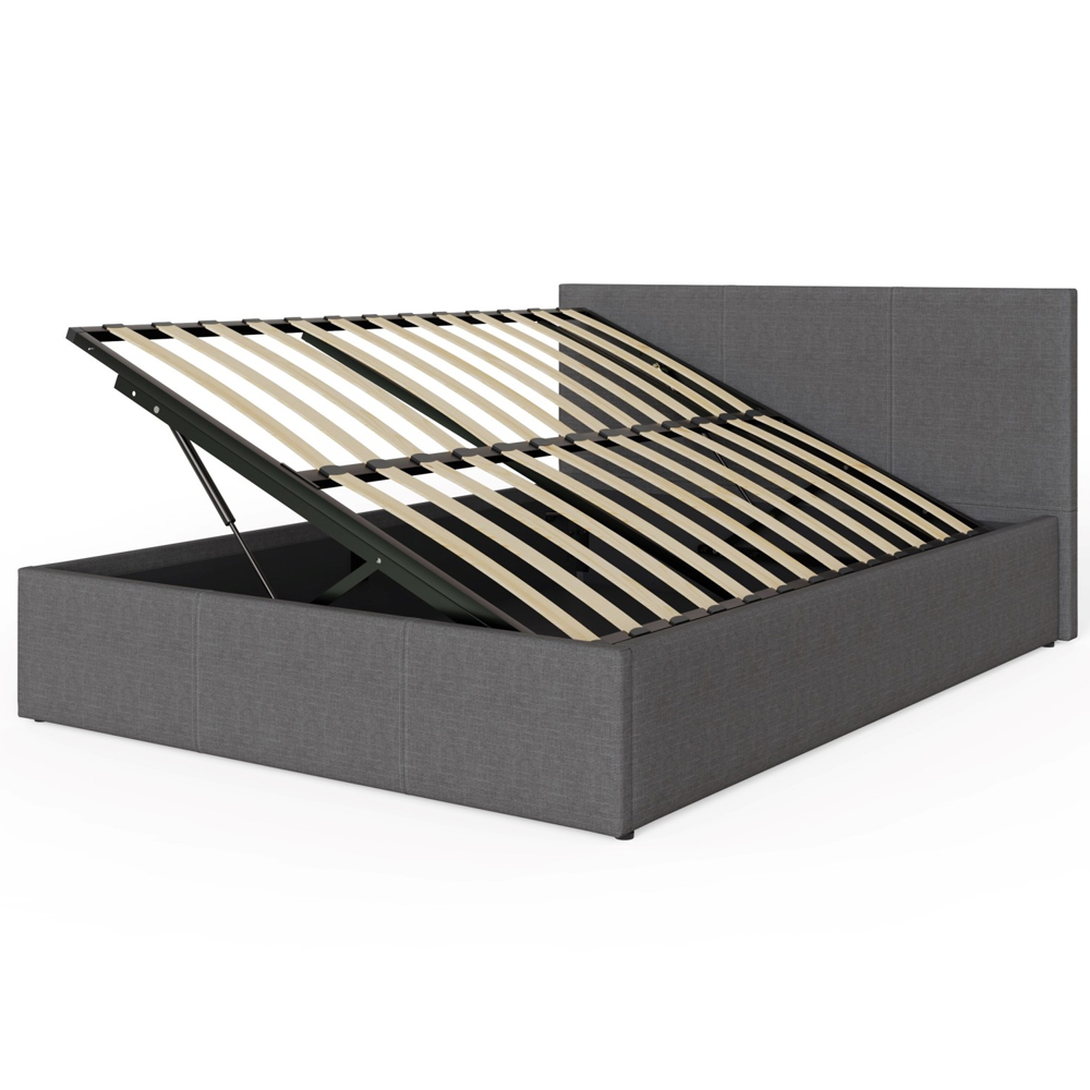 Eltham Side Lift Fabric Ottoman Double Bed In Grey