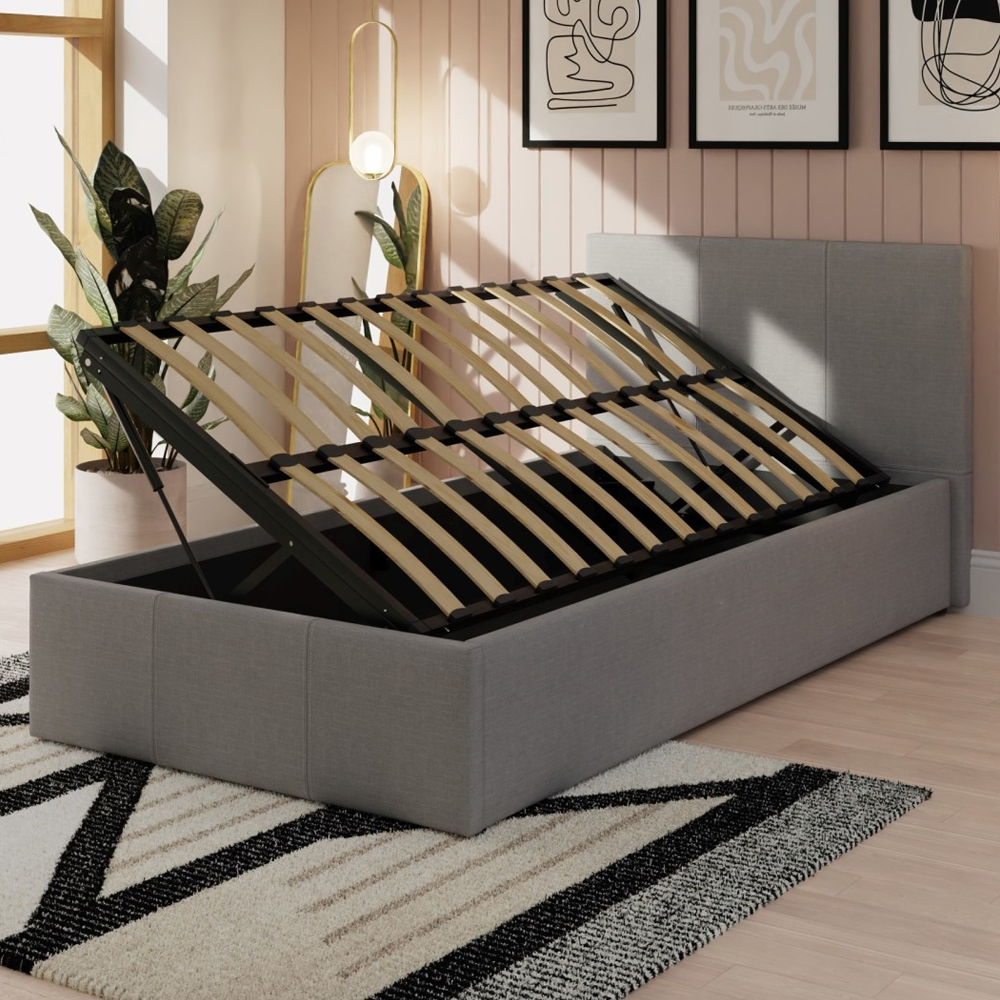 Eltham Side Lift Fabric Ottoman Single Bed In Grey