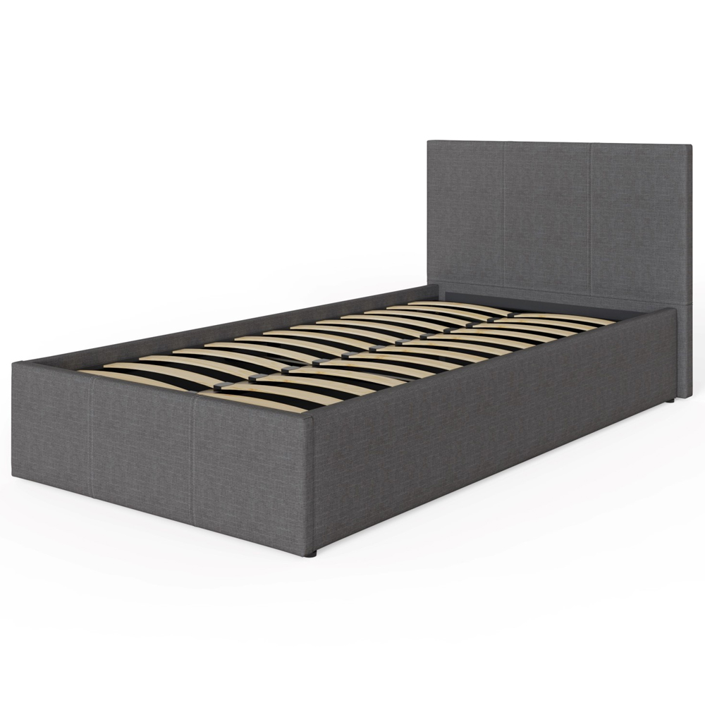 Eltham Side Lift Fabric Ottoman Single Bed In Grey