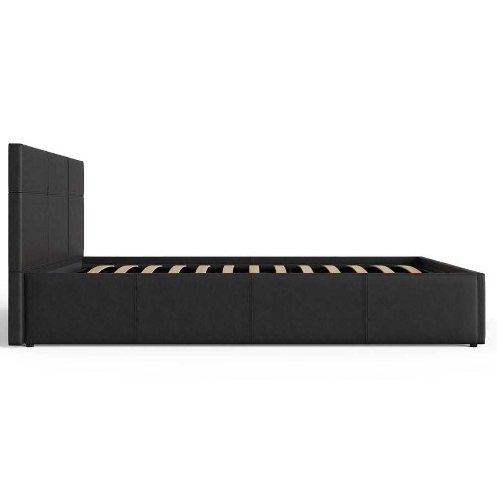 Eltham Side Lift PU Leather Ottoman King Size Bed In Black