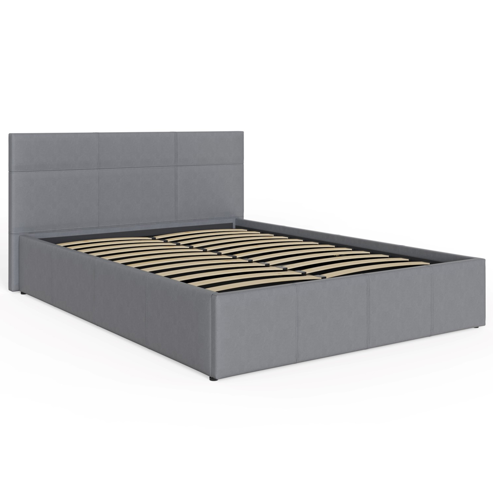Eltham Side Lift PU Leather Ottoman King Size Bed In Grey