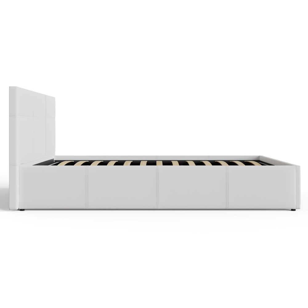 Eltham Side Lift PU Leather Ottoman King Size Bed In White