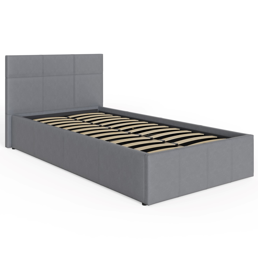 Eltham Side Lift PU Leather Ottoman Single Bed In Grey