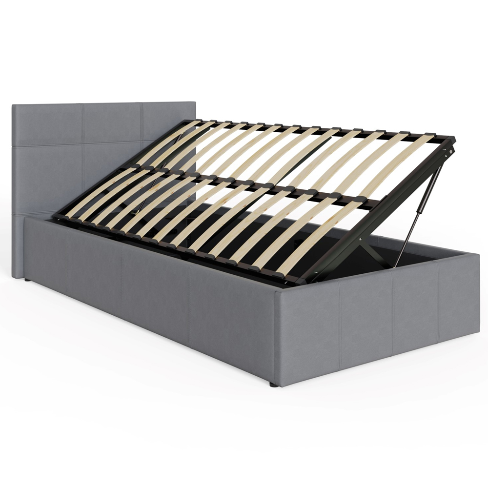 Eltham Side Lift PU Leather Ottoman Single Bed In Grey