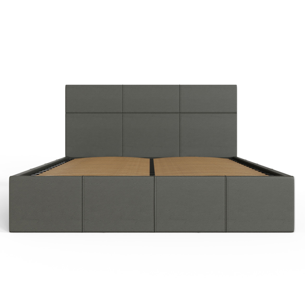 Eltham Side Lift PU Leather Ottoman Small Double Bed In Grey