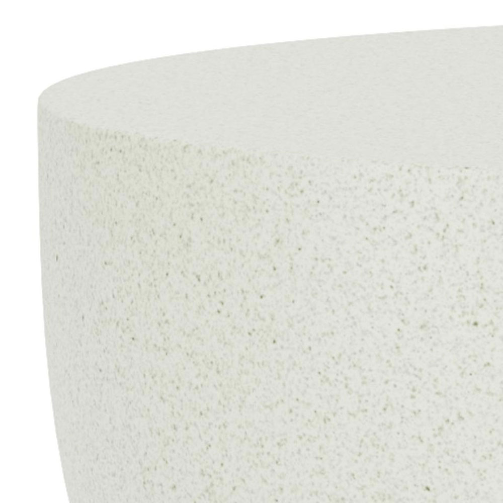 Elthora Round Fiber Cement Side Table in Matt Beige