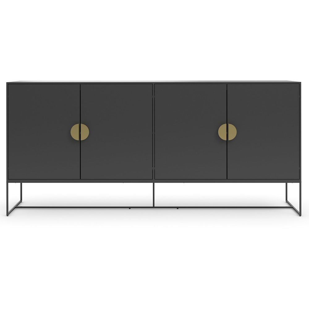 Elvian Wooden Sideboard with 4 Doors in Anthracite