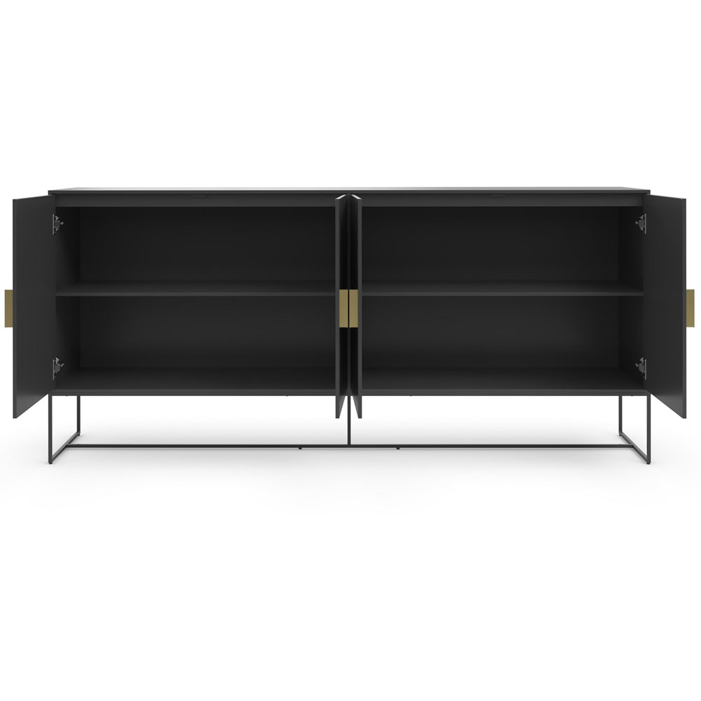 Elvian Wooden Sideboard with 4 Doors in Anthracite