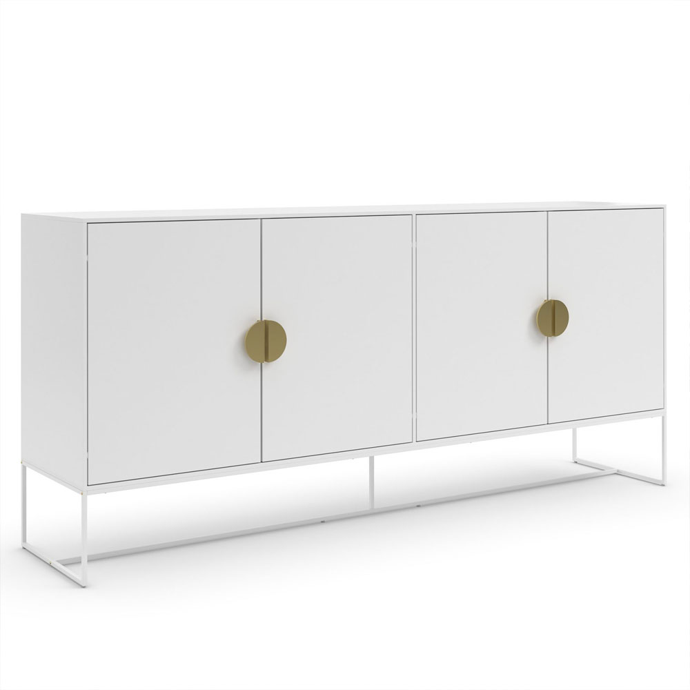 Elvian Wooden Sideboard with 4 Doors in White