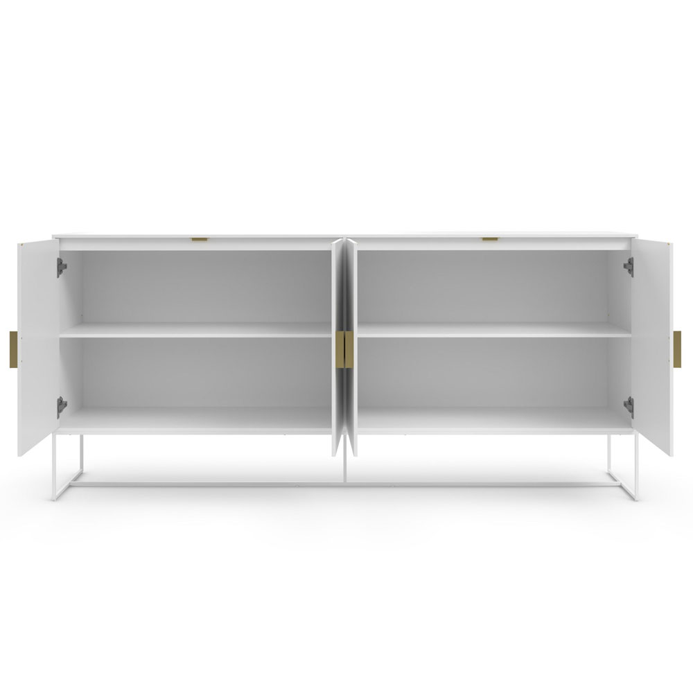 Elvian Wooden Sideboard with 4 Doors in White