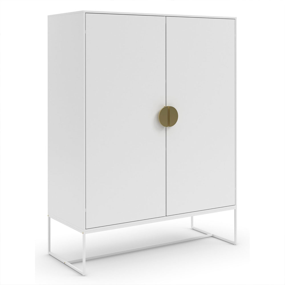 Elvian Wooden Storage Cabinet with 2 Doors in White