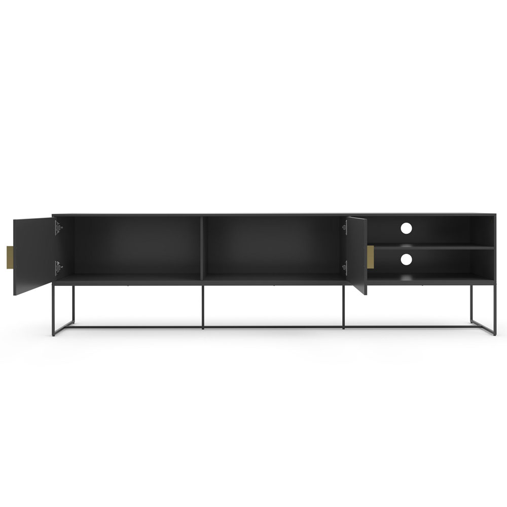 Elvian Wooden TV Stand with 2 Doors in Anthracite and Grey