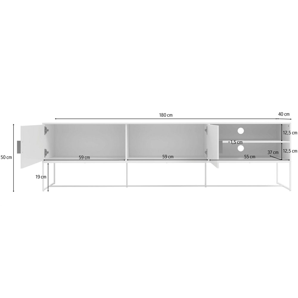 Elvian Wooden TV Stand with 2 Doors in Anthracite and Grey
