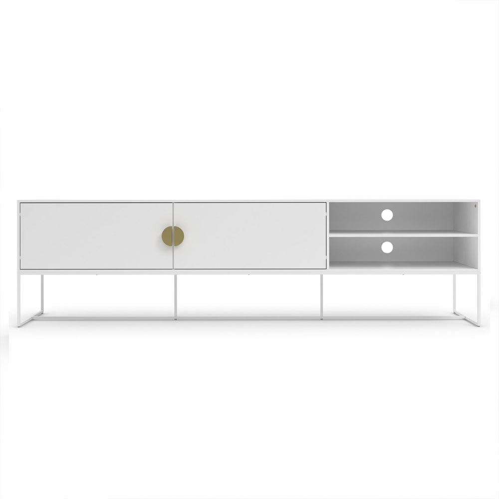 Elvian Wooden TV Stand with 2 Doors in White
