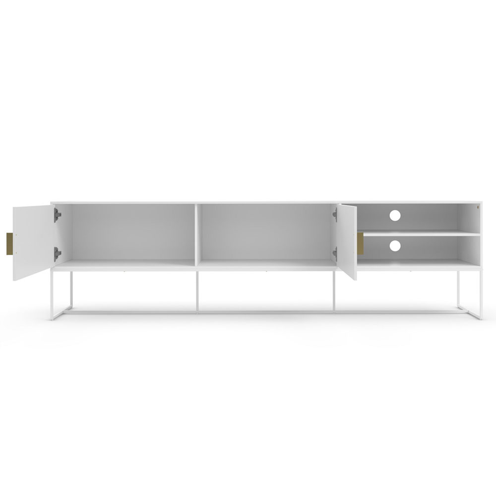 Elvian Wooden TV Stand with 2 Doors in White