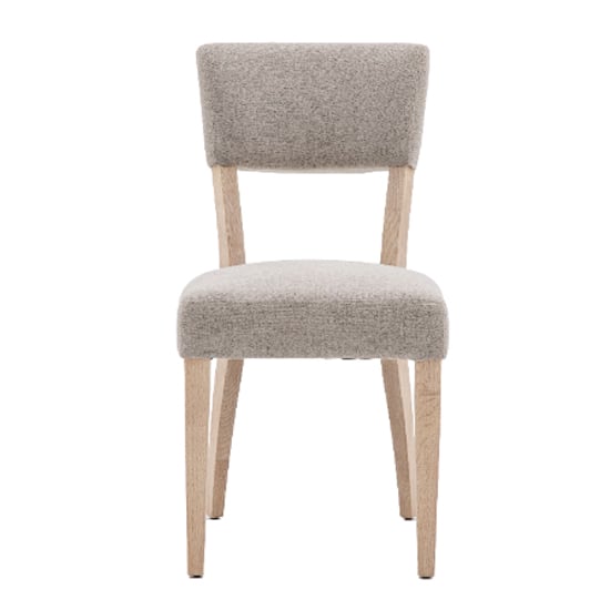 Elvira Grey Fabric Dining Chairs With Oak Legs In Pair Furniture in