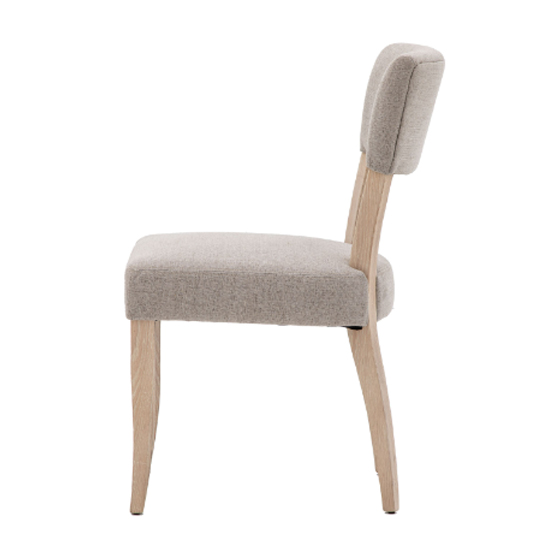 Elvira Grey Fabric Dining Chairs With Oak Legs In Pair Furniture in Fashion