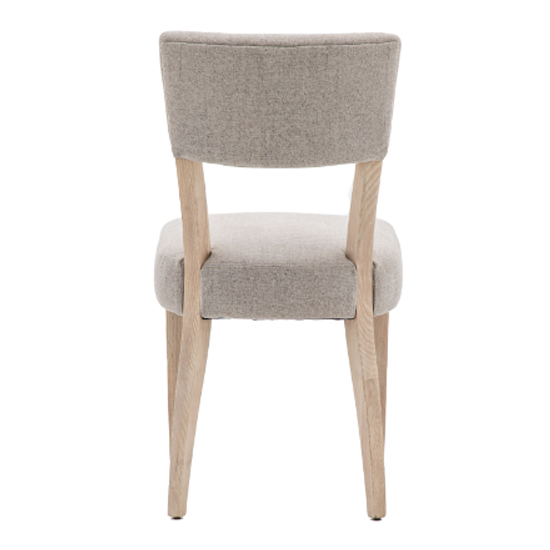 Elvira Grey Fabric Dining Chairs With Oak Legs In Pair Furniture in
