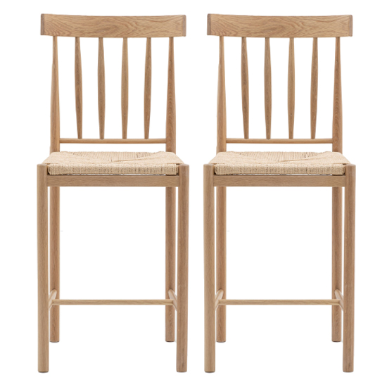 Product photograph of Elvira Natural Wooden Bar Chairs With Rope Seat In Pair from Furniture in Fashion