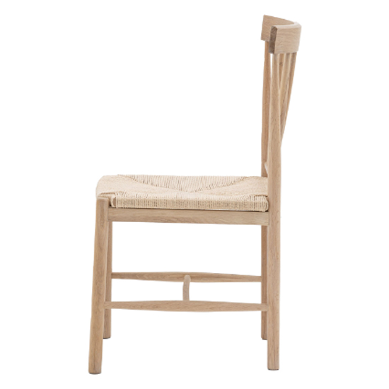 Elvira Natural Wooden Dining Chairs With Rope Seat In Pair