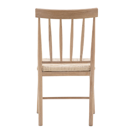 Elvira Natural Wooden Dining Chairs With Rope Seat In Pair