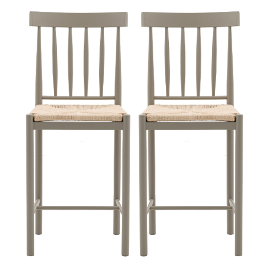 Photo of Elvira prairie wooden bar chairs with rope seat in pair