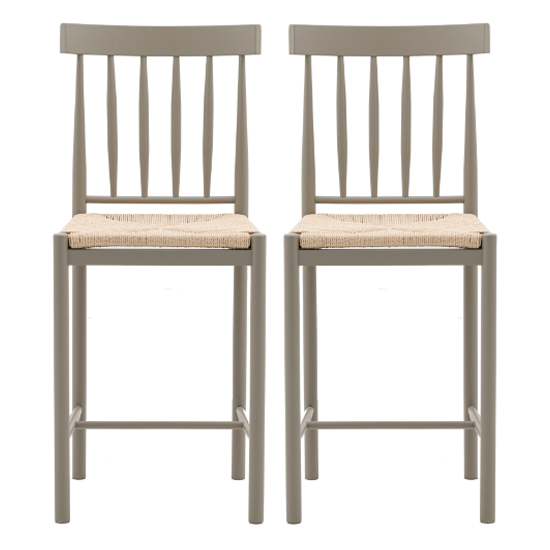 Read more about Elvira prairie wooden bar chairs with rope seat in pair