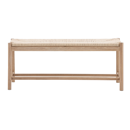 Elvira Wooden Dining Bench With Rope Seat In Natural