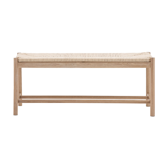 Elvira Wooden Dining Bench With Rope Seat In Natural