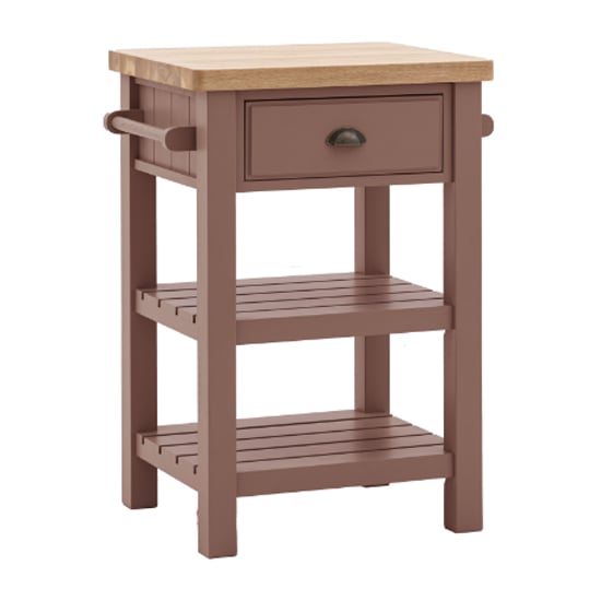 Photo of Elvira wooden side table with 1 drawer in oak and clay