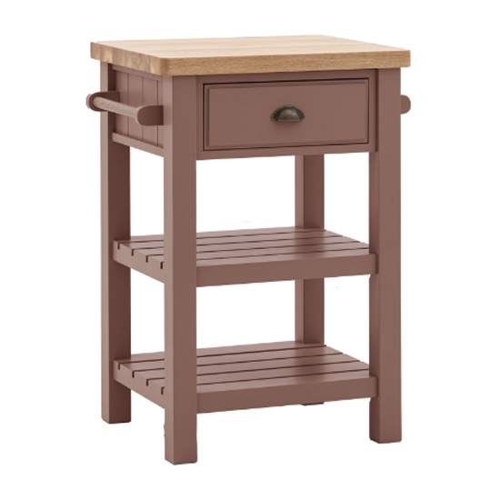Read more about Elvira wooden side table with 1 drawer 2 shelves in clay and oak
