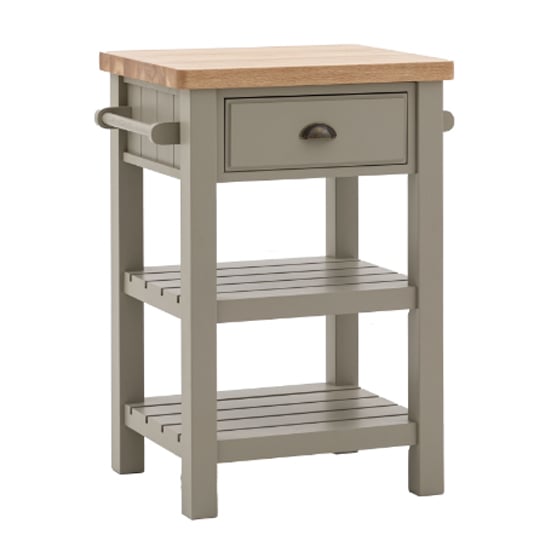 Photo of Elvira wooden side table with 1 drawer in oak and prairie