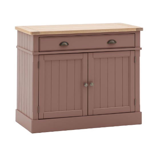 Photo of Elvira wooden sideboard with 2 doors in oak and clay
