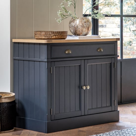 Read more about Elvira wooden sideboard with 2 doors in oak and meteror