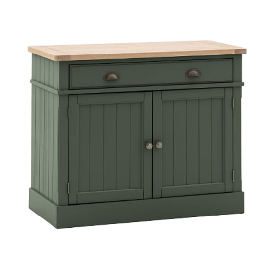 Product photograph of Elvira Wooden Sideboard With 2 Doors In Oak And Moss from Furniture in Fashion